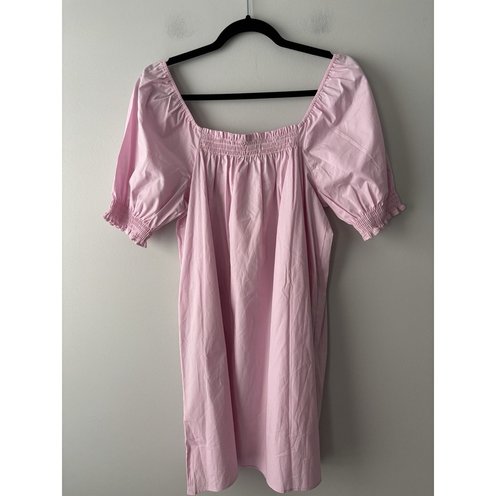 Show Me Your‎ MuMu Annalynne Mini Dress Petal Pink Puff Sleeve Babydoll Sz Small - Picture 6 of 7